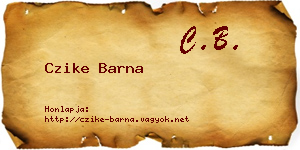 Czike Barna névjegykártya